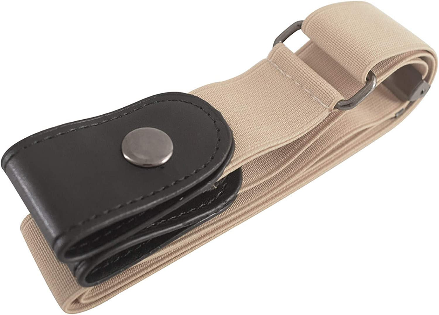 Morecon Buckle-Free Waist Invisible Belt for Jeans Elastic Belt for Women/Man,Beige,One Size Apparel & Accessories > Clothing Accessories > Belts MORECON