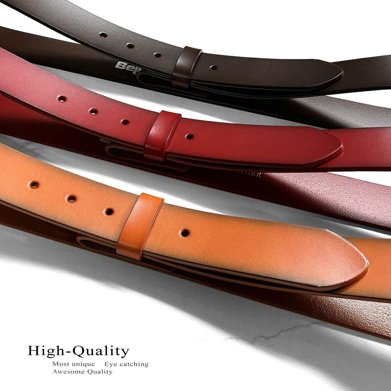 Replacement Belt Strap 100% Genuine Leather Plain Casual Belt Strap with Snaps 1-1/2"(38Mm) Wide Apparel & Accessories > Clothing Accessories > Belts Belts.com