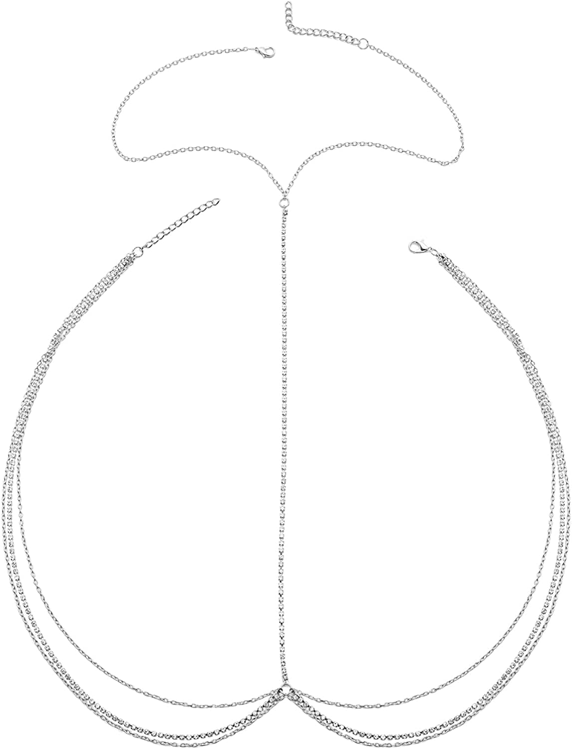 Rhinestone Body Chains Jewelry for Women and Girls Sexy Belly Waist Chain Bikini Beach Accessories Apparel & Accessories > Jewelry > Body Jewelry FNQUFUJ