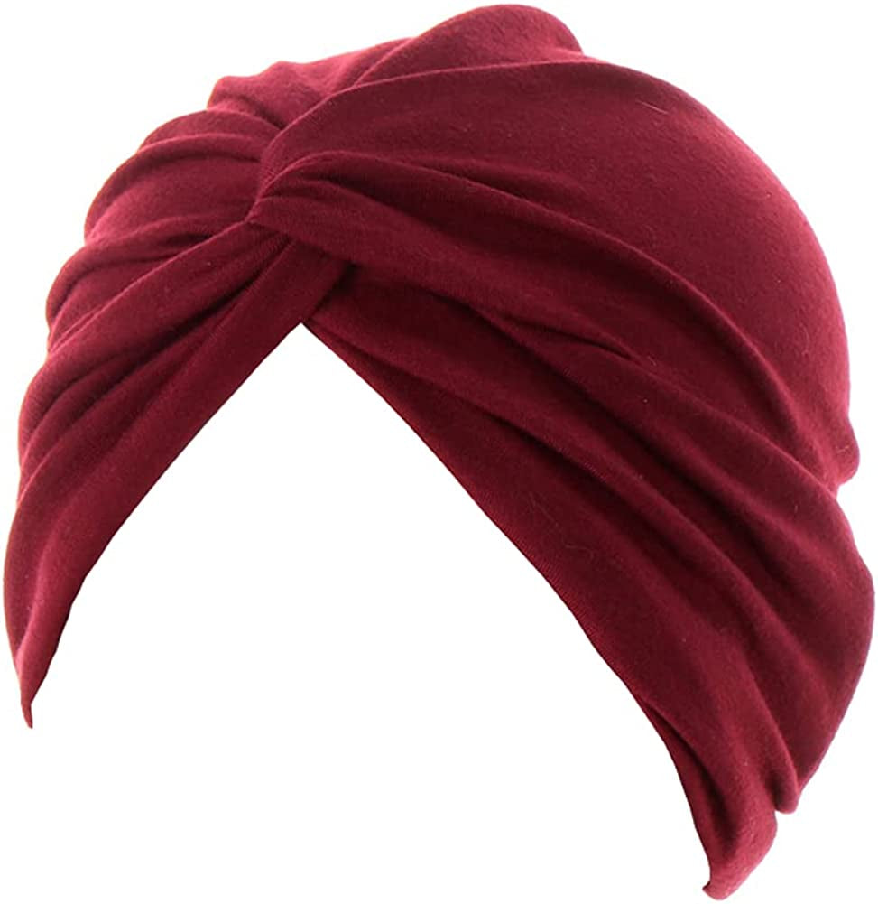 Beauty YFJH Chemo Sleep Turban Headwear Scarf Beanie Cap Hat for Cancer Patient Hair Loss Apparel & Accessories > Clothing Accessories > Headwear beauty YFJH Wine