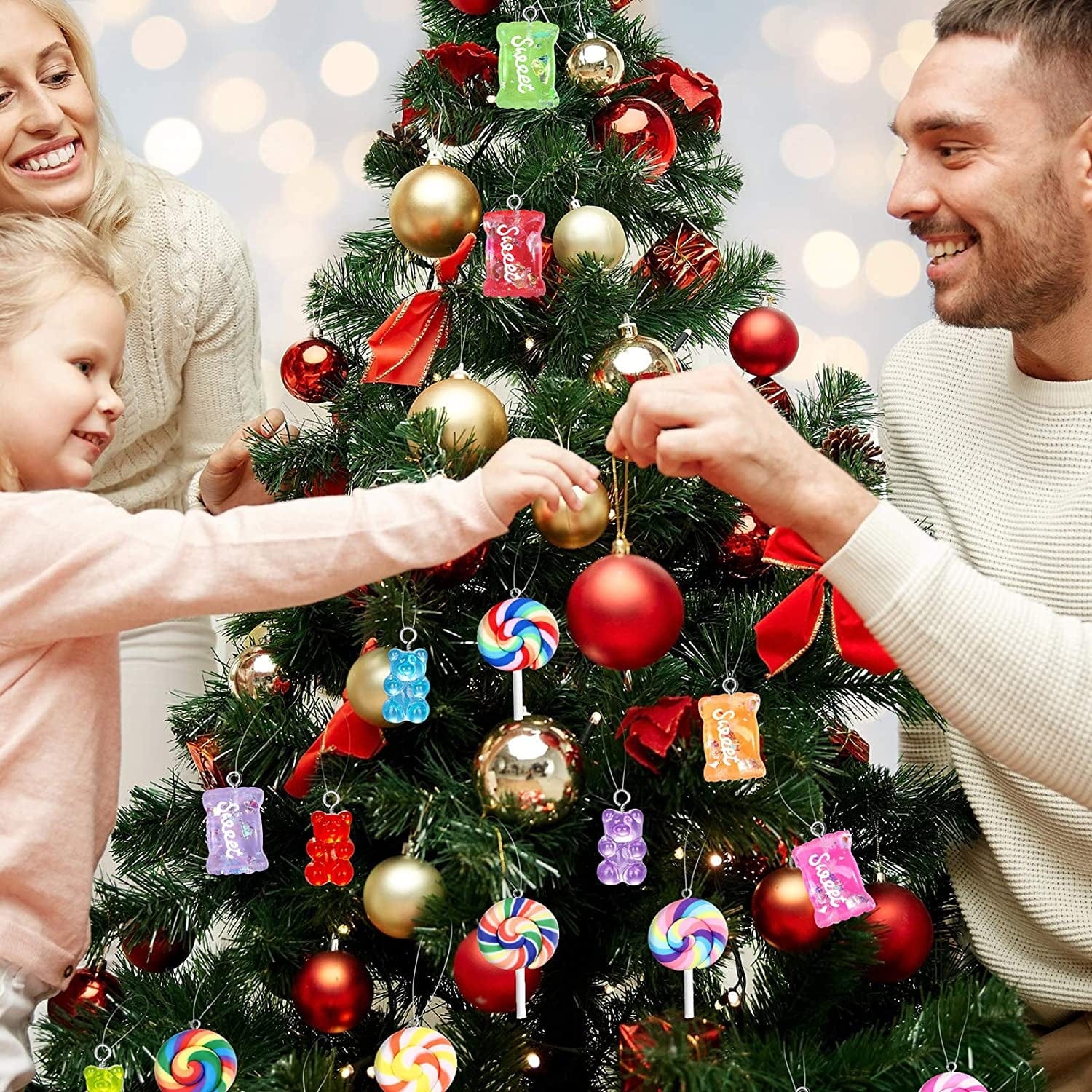 89 Pieces Candy Charms Colorful Bear Charms Sweet Gummy Candy Pendant Cute Bear Pendants Polymer Clay Lollipop Shape Charm for Earrings Necklace Bracelet DIY Jewelry Making