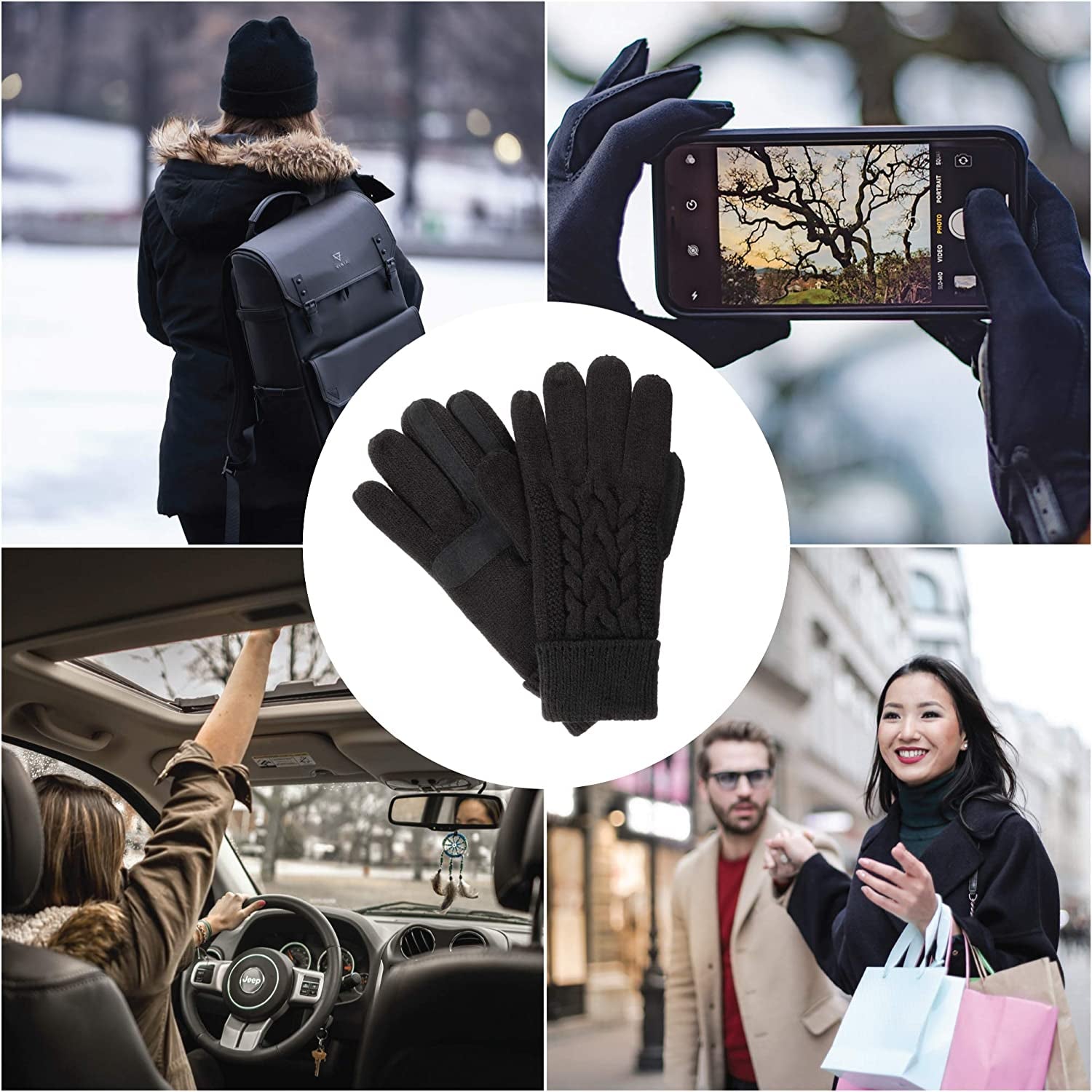 Isotoner Women'S Cable Knit Gloves with Touchscreen Palm Patches Apparel & Accessories > Clothing Accessories > Gloves & Mittens KYLIE MAX
