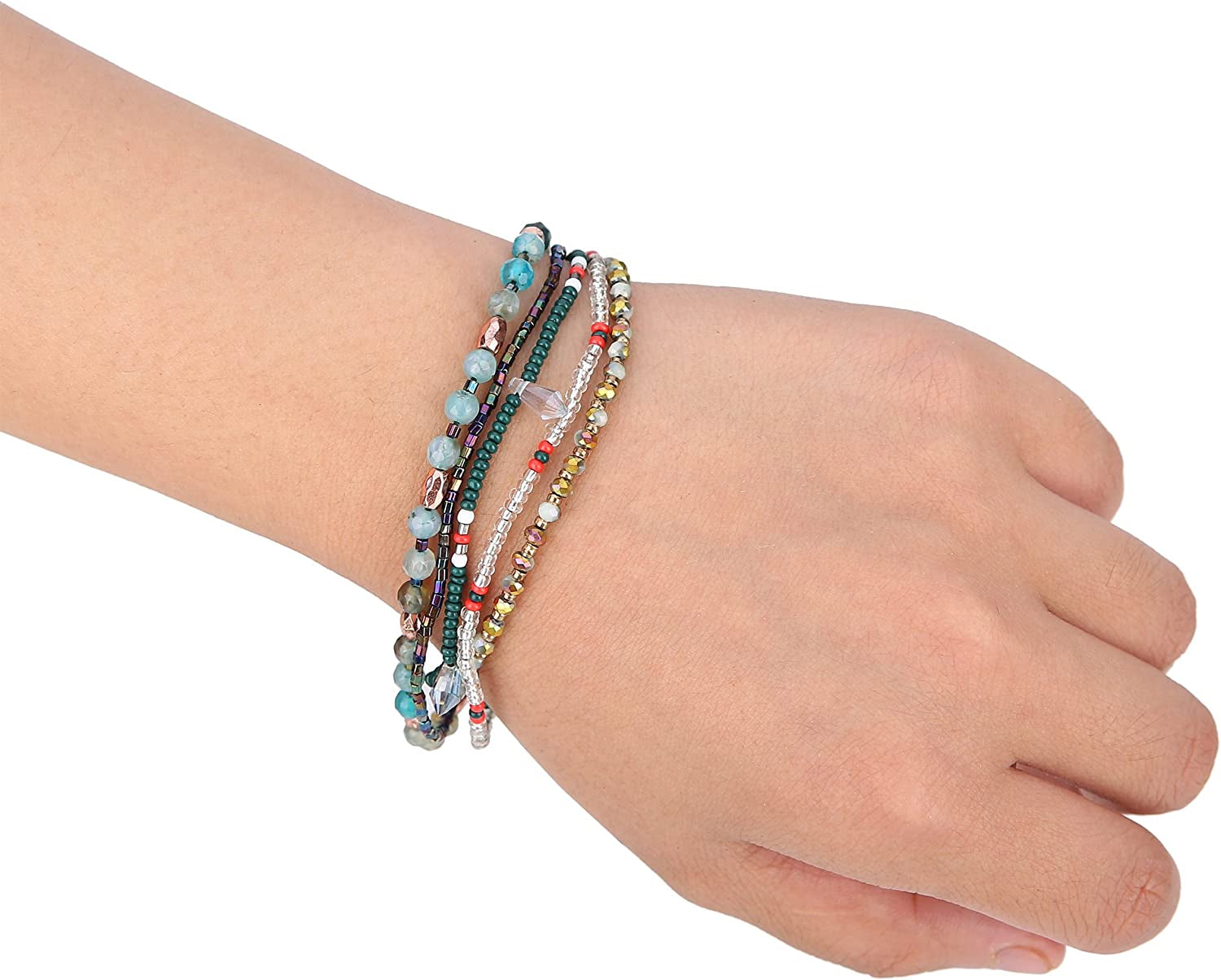 Joya Gift Handmade Adjustable Wrap Bracelet Bohemian String Braided Beads Anklets Gifts for Women Girls Apparel & Accessories > Jewelry > Anklets JOYA GIFT