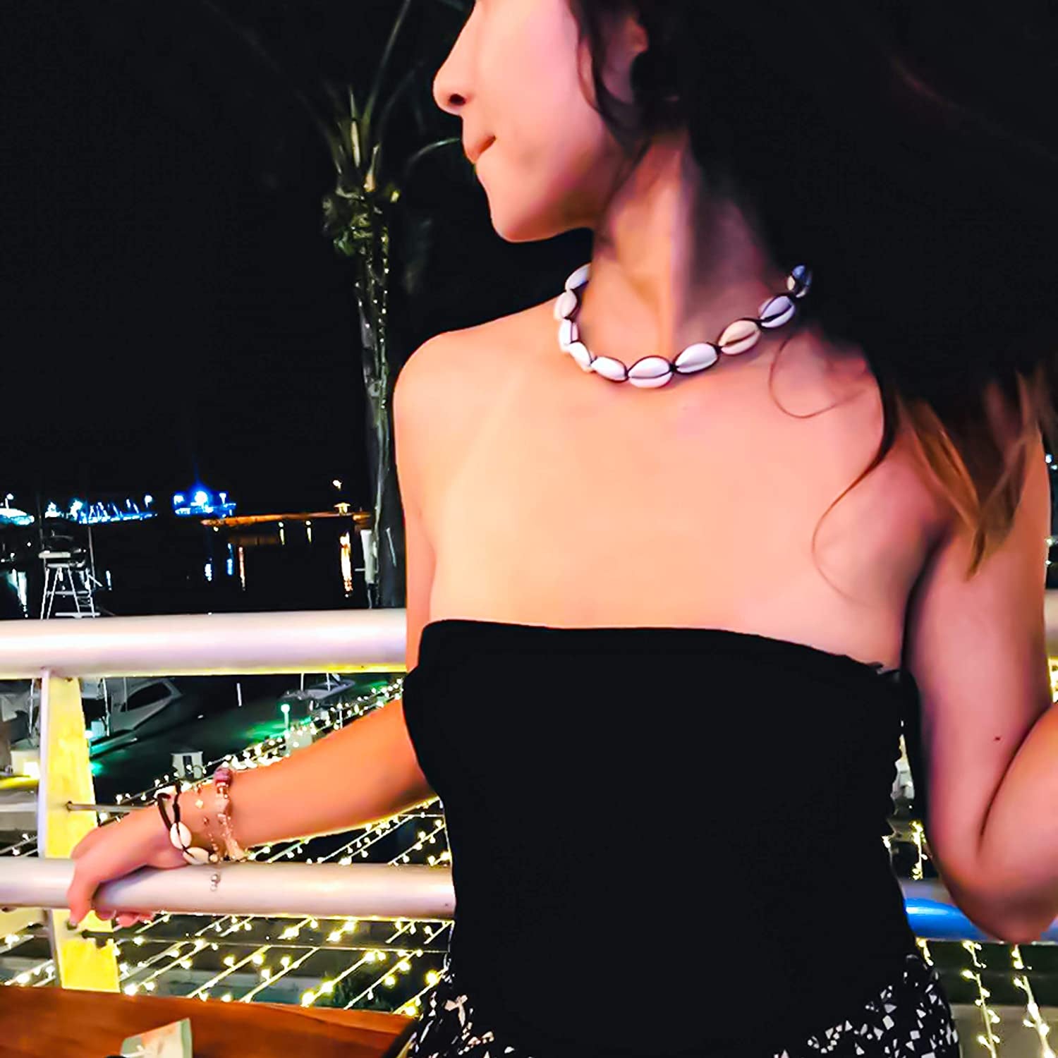 Cowrie Shell Necklace with Matching Seashell Anklet and Bracelet, VSCO Girl Accessories Set for Teen Girls, Aesthetic Beach Jewelry for Women Apparel & Accessories > Jewelry > Anklets KYLIE MAX