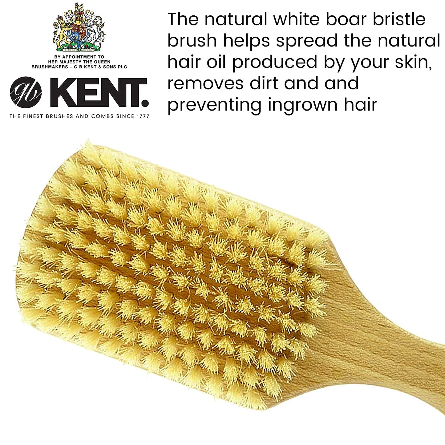 Kent OS11 Satinwood Rectangular Military Club Hair Brush and Facial Brush for Beard Care, Soft White Natural Boar Bristle Brush for Fine or Thinning Hair Mens Grooming, Hair Care, and Beard Brush Health & Beauty > Personal Care > Hair Care KENT
