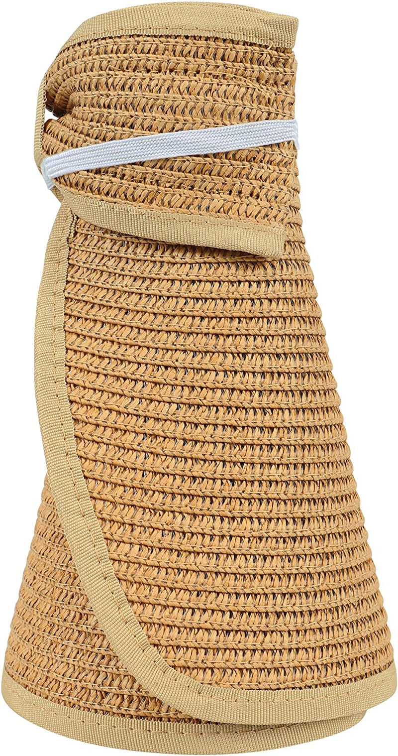 Simplicity Women'S UPF 50+ Wide Brim Roll-Up Straw Sun Hat Sun Visor Apparel & Accessories > Clothing Accessories > Hats Simplicity