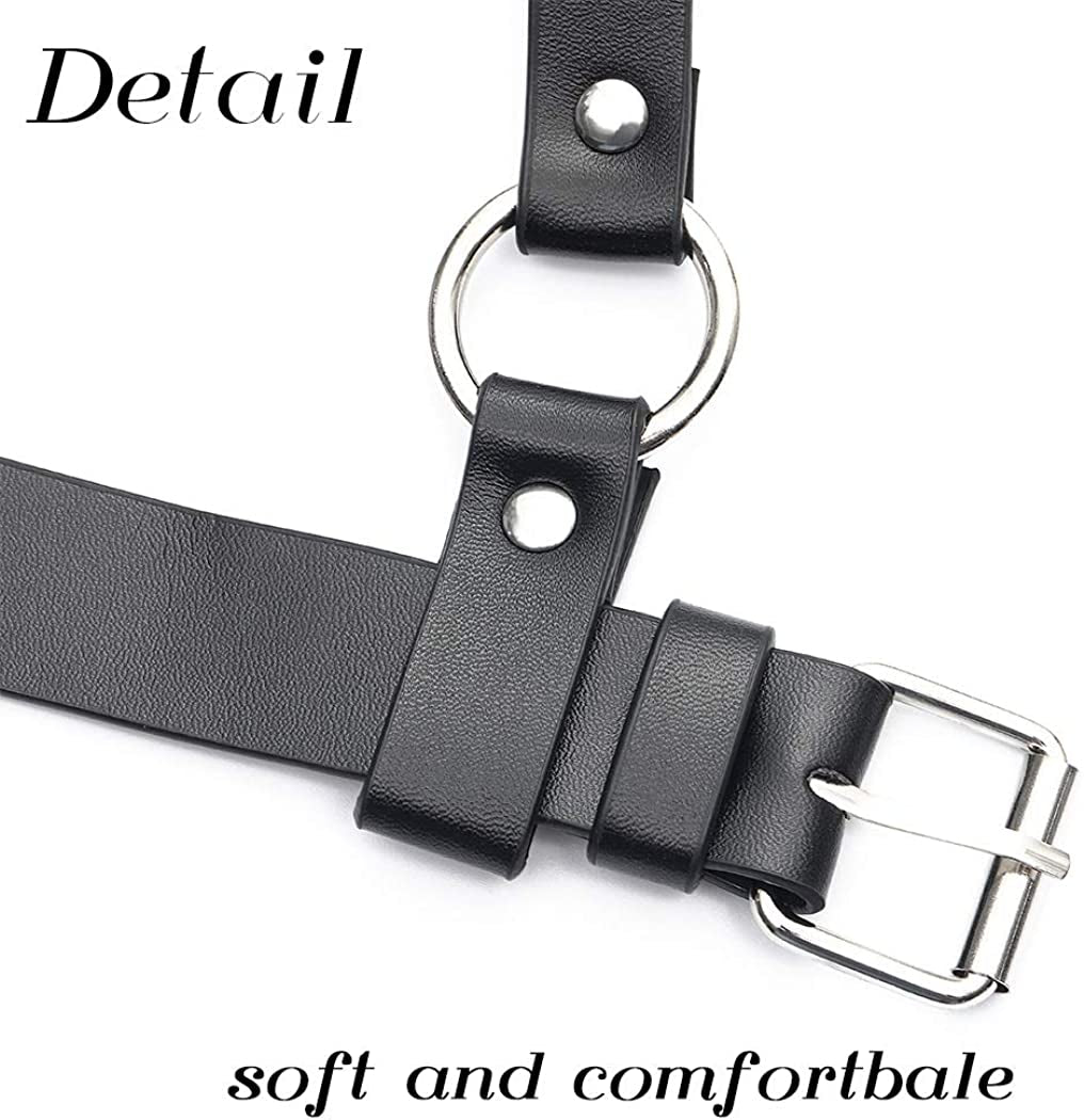 Bodiy Punk Waist Harness Belt Fashion Body Chain Black Goth Rave Adjustable Body Jewelry for Women and Girls Apparel & Accessories > Jewelry > Body Jewelry Bodiy