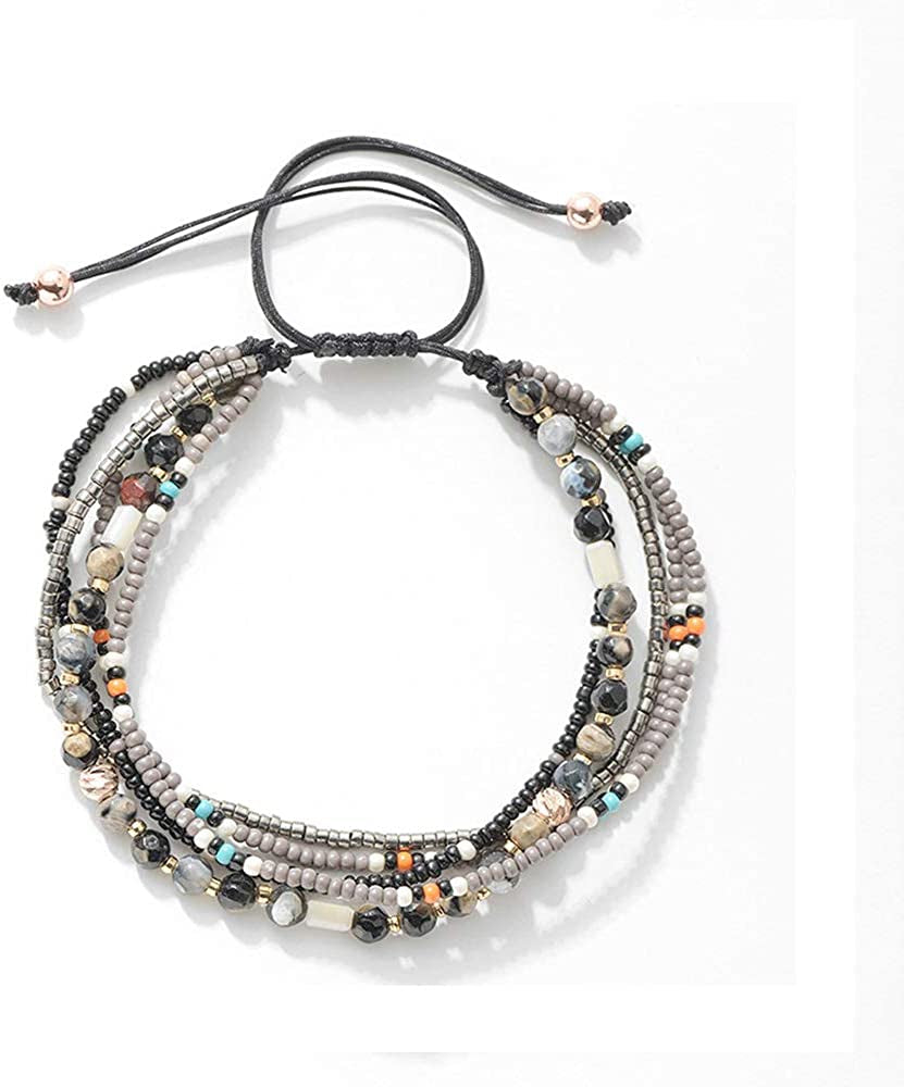 Joya Gift Handmade Adjustable Wrap Bracelet Bohemian String Braided Beads Anklets Gifts for Women Girls Apparel & Accessories > Jewelry > Anklets JOYA GIFT B