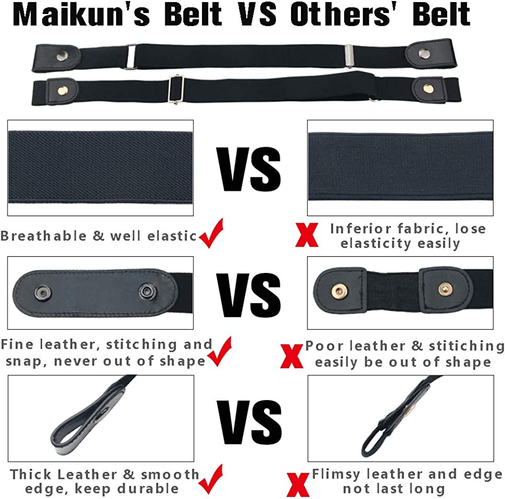No Buckle Women/Men Stretch Belt, Invisible Elastic Belt for Jeans Pants Dresses Apparel & Accessories > Clothing Accessories > Belts maikun