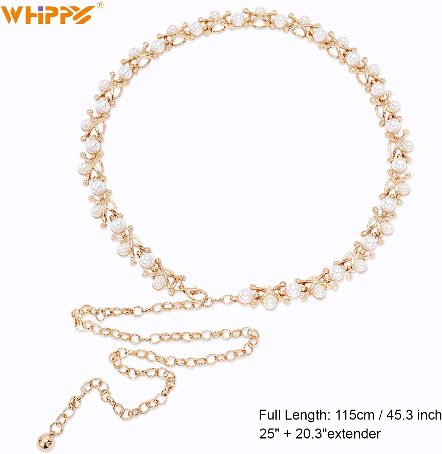 Metal Waist Chain Women Girls Adjustable Body Link Belts Fashion Belly Jewelry for Jeans Dresses Gold Apparel & Accessories > Jewelry > Body Jewelry WHIPPY