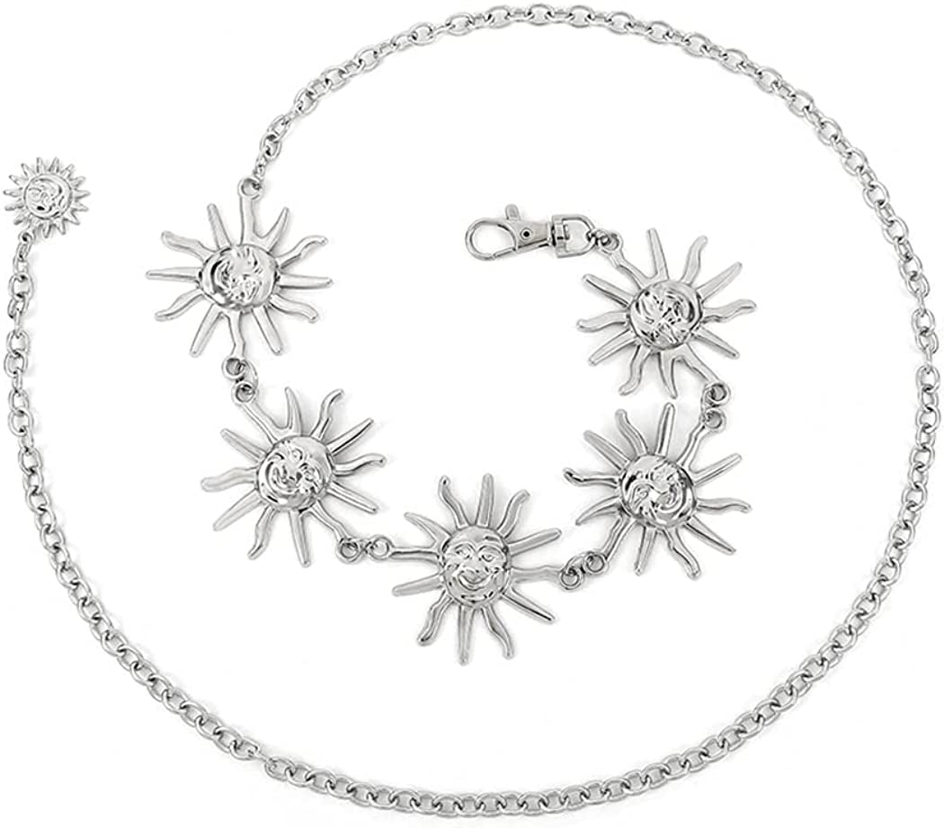 Navoky Moon Star Metal Waist Chain Sun Pendant Belly Belt Body Chains Jewelry Accessories for Women and Girls Apparel & Accessories > Jewelry > Body Jewelry Navoky Silver-Sun