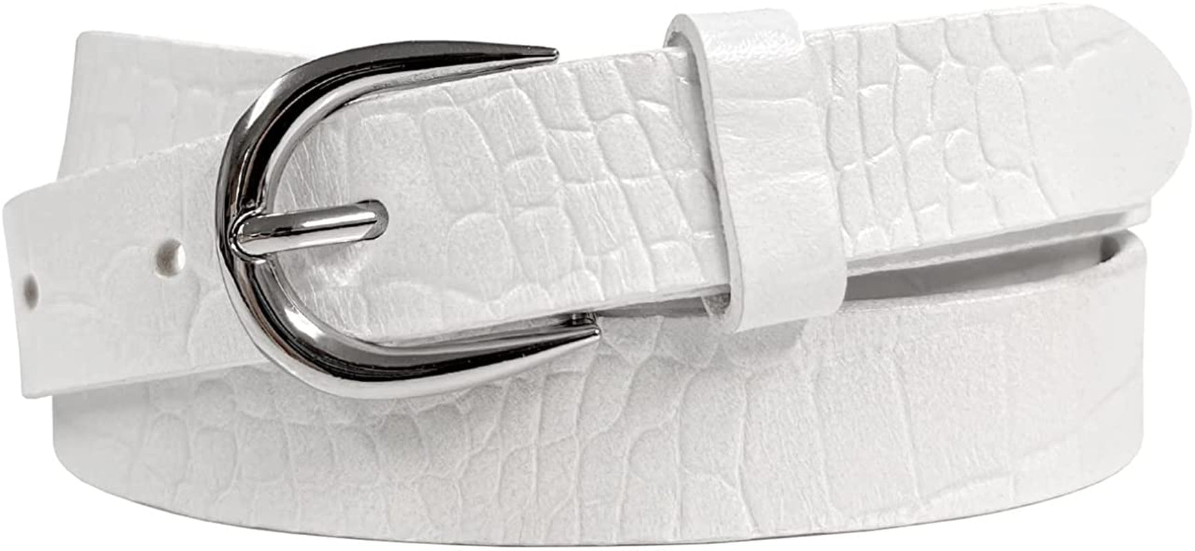Women'S Dress Belt Casual Fashion Waist Skinny Belt 1"(25Mm) Wide, Multi-Style Options Apparel & Accessories > Clothing Accessories > Belts Belts.com Style 1 - Premium Leather Alligator White 32