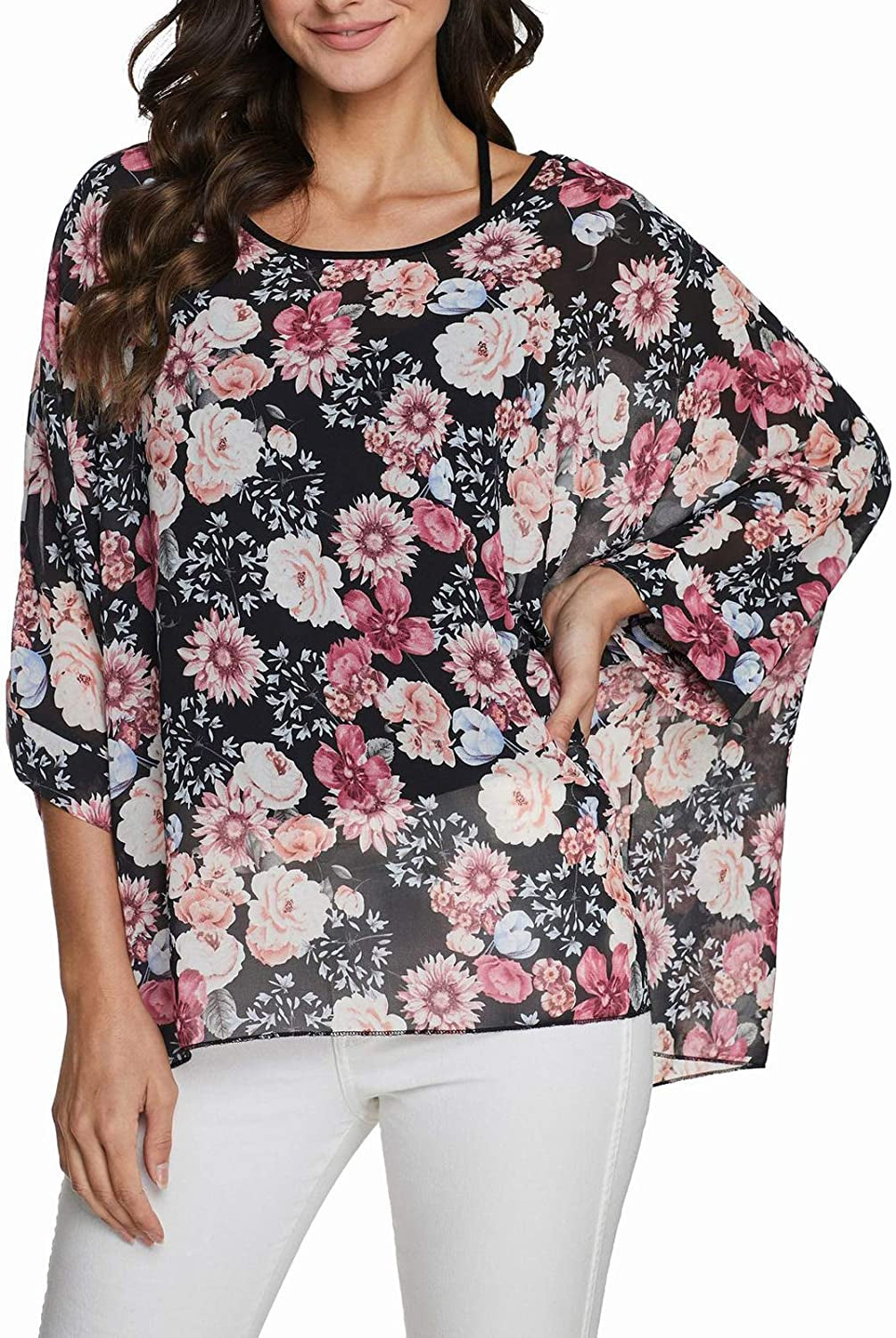Women'S Chiffon Scarve Shawls Wraps Qunsia Floral Poncho Bikini Cover up Tops Apparel & Accessories > Clothing Accessories > Scarves & Shawls Qunsia