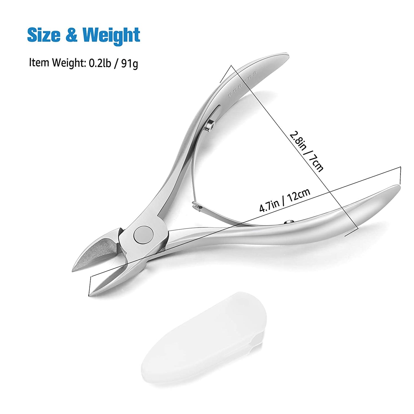 FERYES Toenail Clippers for Thick,Fungal or Ingrown Toenails - Ingrown Nail Clipper for Men,Women,Seniors,Podiatrist - Heavy Duty 4R13 Stainless Steel Toenail Tool - Silver Health & Beauty > Personal Care > Cosmetics > Cosmetic Tools > Nail Tools FERYES