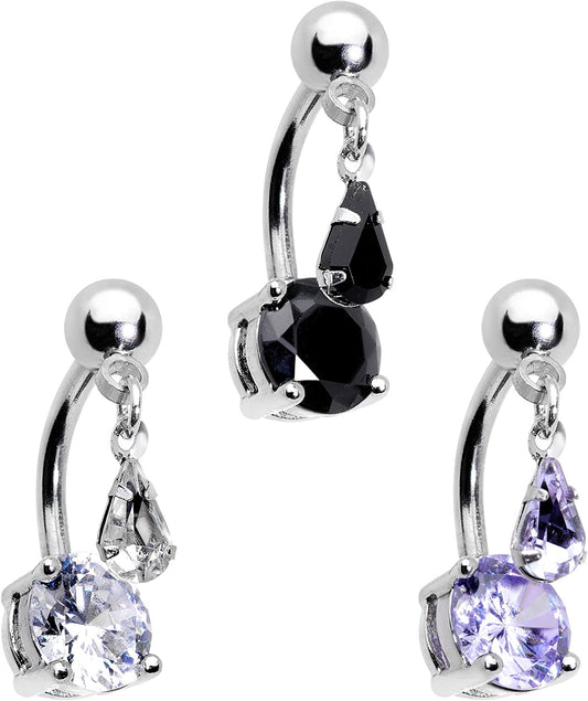 Body Candy Womens 3PCS Stainless Steel Top Mount Body Piercing Jewelry Dangle Belly Button Ring Apparel & Accessories > Jewelry > Rings Body Candy