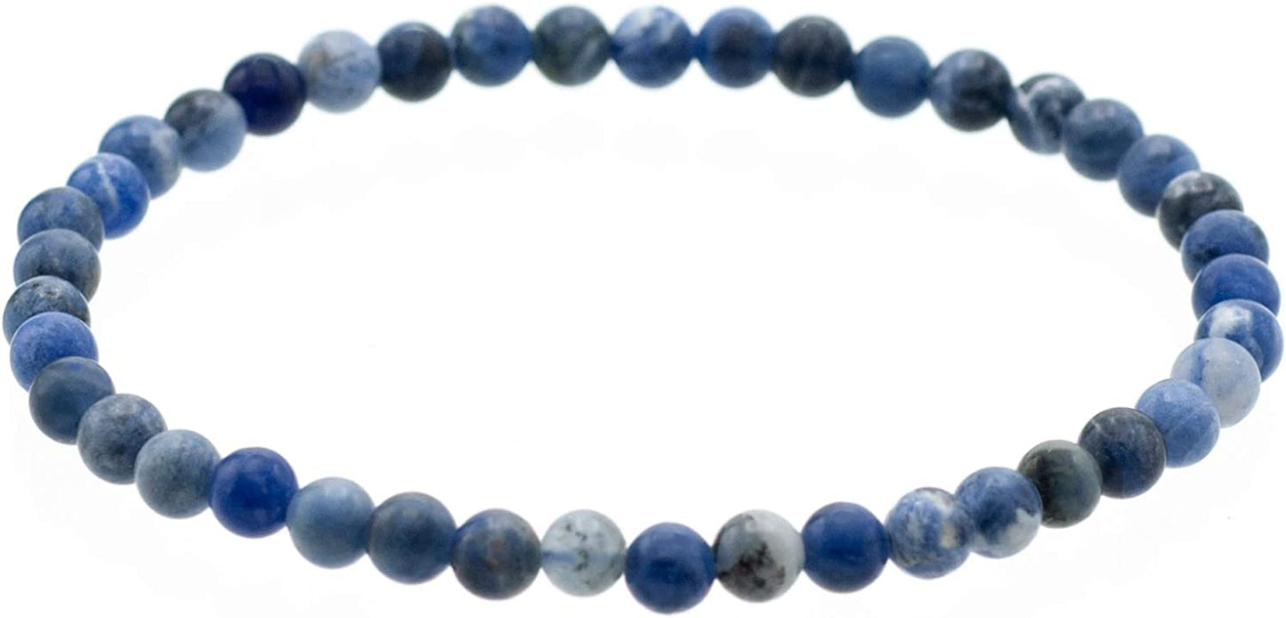 LTC Designs Glossy 4Mm round Sodalite Stretch Bracelet (In Various Lengths: 6.5, 7, 7.5, 8 Inches) Apparel & Accessories > Jewelry > Bracelets Lita Trading Corp. 7.0 Inches