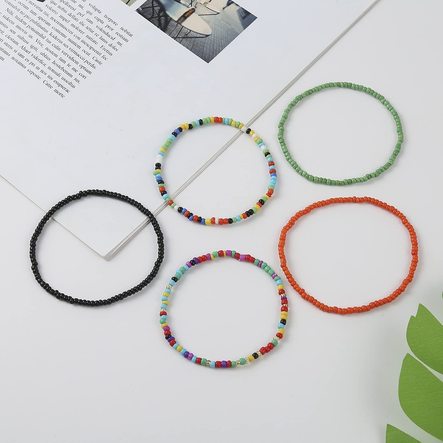 Beaded Evil Eye Anklets for Women Colorful Elastic Lucky Ankle Bracelet Hand-Woven Lucky Anklet Protection Anklet for Family Apparel & Accessories > Jewelry > Anklets Dalinner