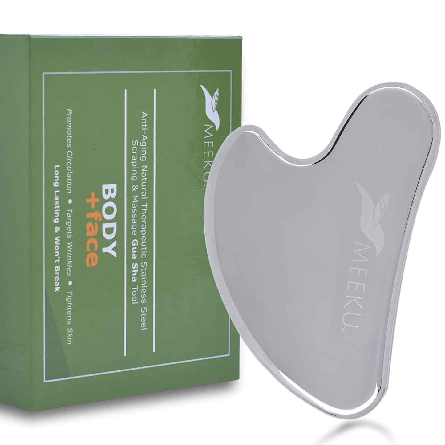 MEEKU Gua Sha Stainless Steel Tool, Gua Sha Facial Tools, Stainless Steel Guasha Tool for Face & Body, Stainless Steel Guasha | Prevents Wrinkles | Tightening & Increased Circulation | Fascia Release Health & Beauty > Personal Care > Cosmetics > Cosmetic Tools > Skin Care Tools MEEKU