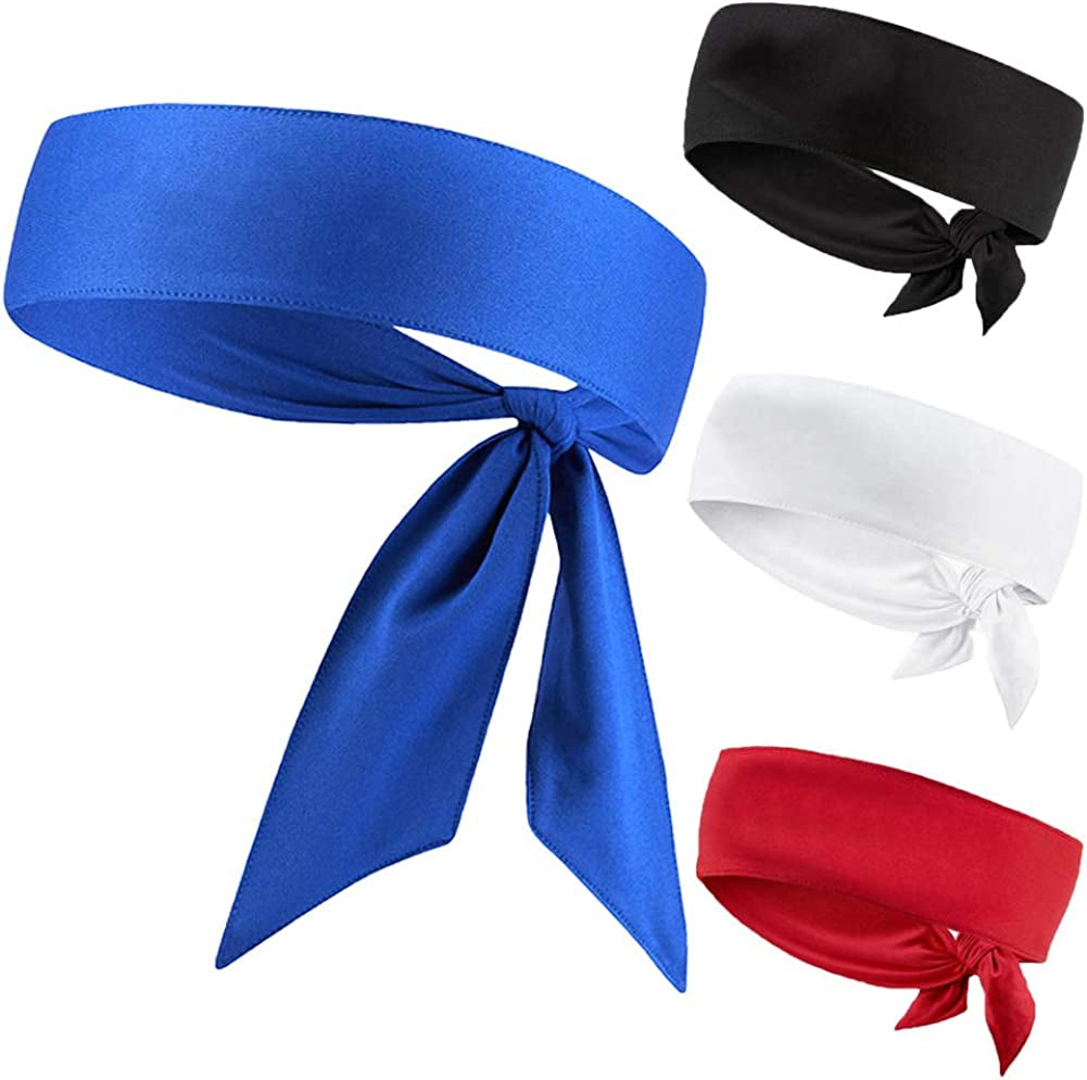Sweat Wicking Head Tie, Tie Back Headband, Tie up Hair Band for Men Women Kids Girls Boys, Athletic Ninja Sweatband Head Wraps, Pirates Bandana Headwrap for Tennis, Workout Apparel & Accessories > Clothing Accessories > Bandanas & Headties JHYWELL Multicolor