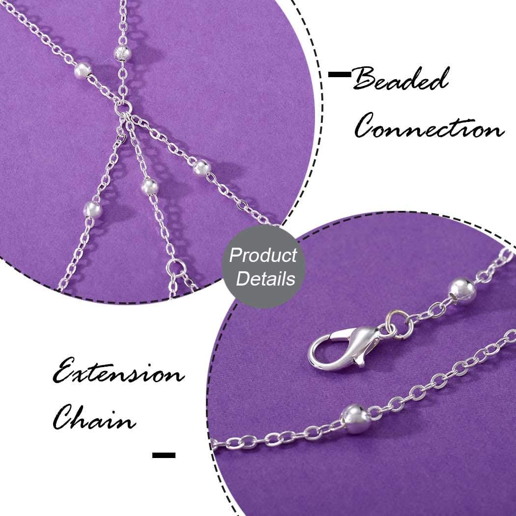 Kakaco Beaded Layered Chest Chain Beach Bikini Body Chains Silver Vest Harness Body Jewelry for Women and Girls Apparel & Accessories > Jewelry > Body Jewelry Kakaco