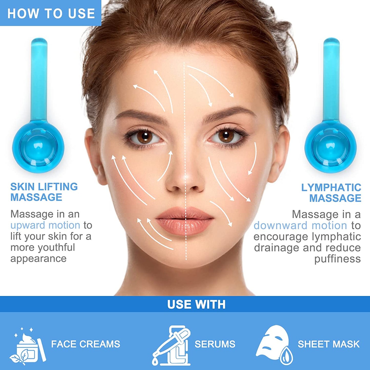 Cold Globes for Facials, Facial Tools Skin Care Tools, Ice Face Roller Massager Health & Beauty > Personal Care > Cosmetics > Cosmetic Tools > Skin Care Tools LKSDJGOH