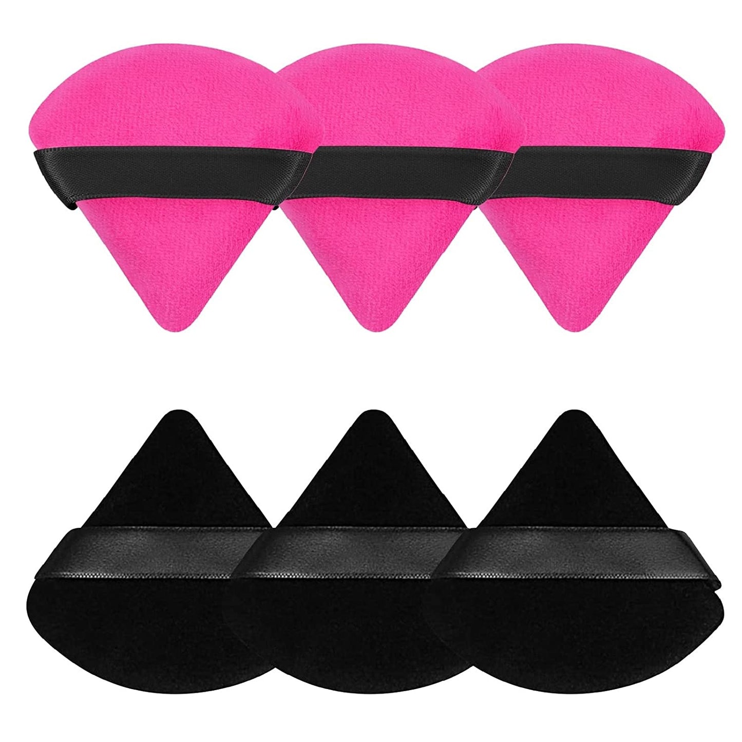 Pimoys 6 Pieces Powder Puff Face Soft Triangle Makeup Puff for Loose Powder Body Powder, Wedge Shape Velour Cosmetic Sponge for Contouring, under Eyes and Corners, Beauty Makeup Tools Health & Beauty > Personal Care > Cosmetics > Cosmetic Tools > Makeup Tools Pimoys Black and Rose Red