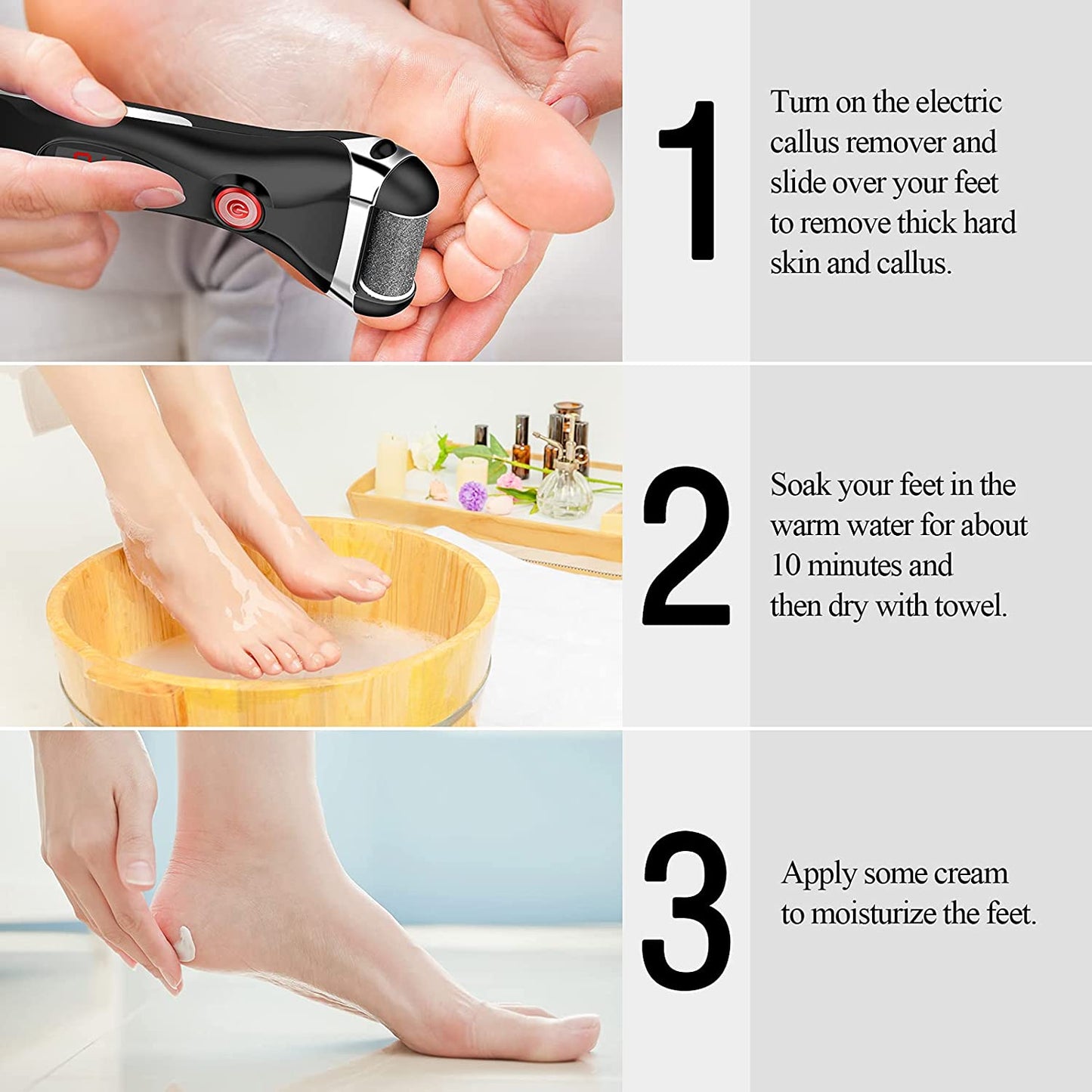 Electric Callus Remover for Feet Rechargeable, 15 in 1 Pedicure Tools Kit Foot Scrubber Dead Skin Remover Foot Files Scraper for Foot Spa Women and Men Feet Care Health & Beauty > Personal Care > Foot Care EAONE