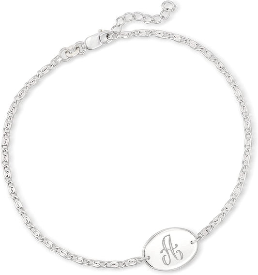 Ross-Simons Sterling Silver Personalized Anklet Apparel & Accessories > Jewelry > Anklets Ross-Simons