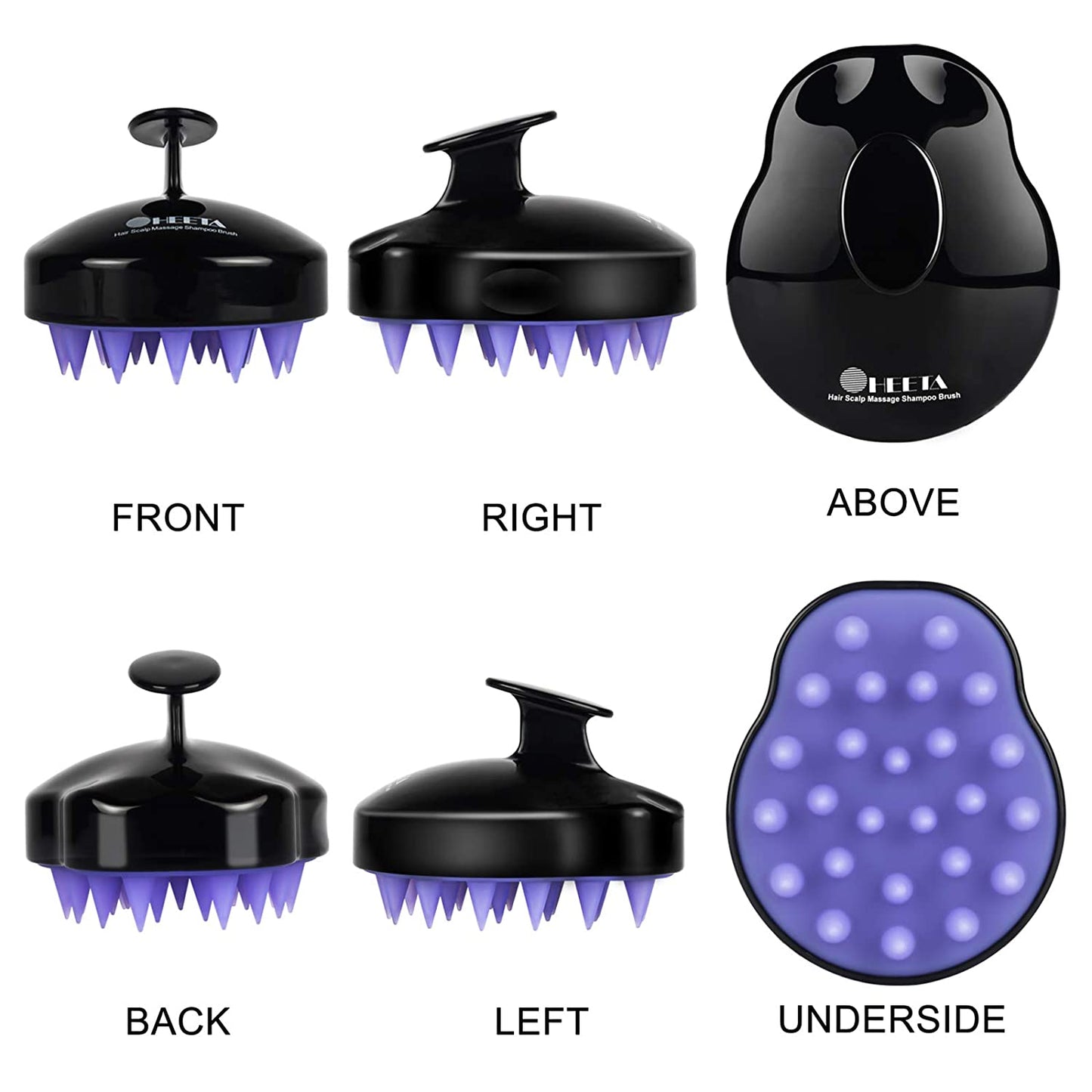 HEETA Hair Scalp Massager Shampoo Brush 2 Pack, Soft Silicone Bristles to Remove Dandruff, Waterproof Hair Scrubber for Both Wet Dry Hair, Suitable for Men & Women (Green & Black) Health & Beauty > Personal Care > Hair Care HEETA