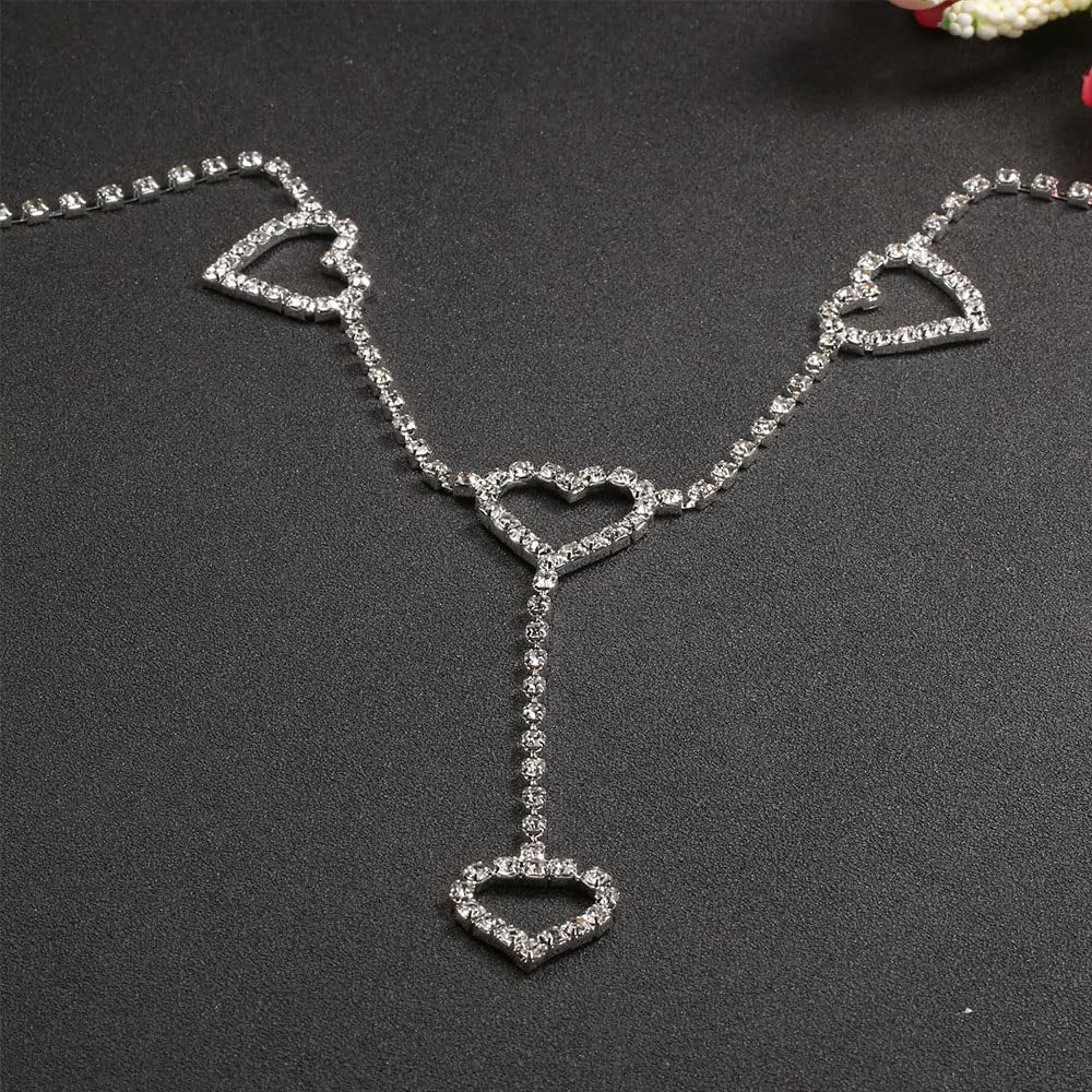 Rhinestone Waist Chains Belt Pendant Love Body Chain Heart Waist Body Chain Belly Jewelry for Women and Girls (6542) Apparel & Accessories > Jewelry > Body Jewelry Generic