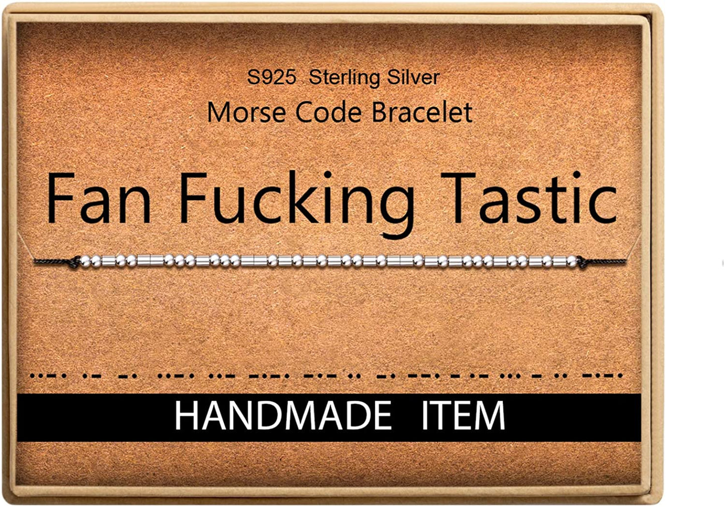 Inspirational Gifts for Women Morse Code Bracelets for Women Funny Bracelet for Friend Funny Christmas Gift for Women Apparel & Accessories > Jewelry > Bracelets Monily 07-Fan Fucking Tastic