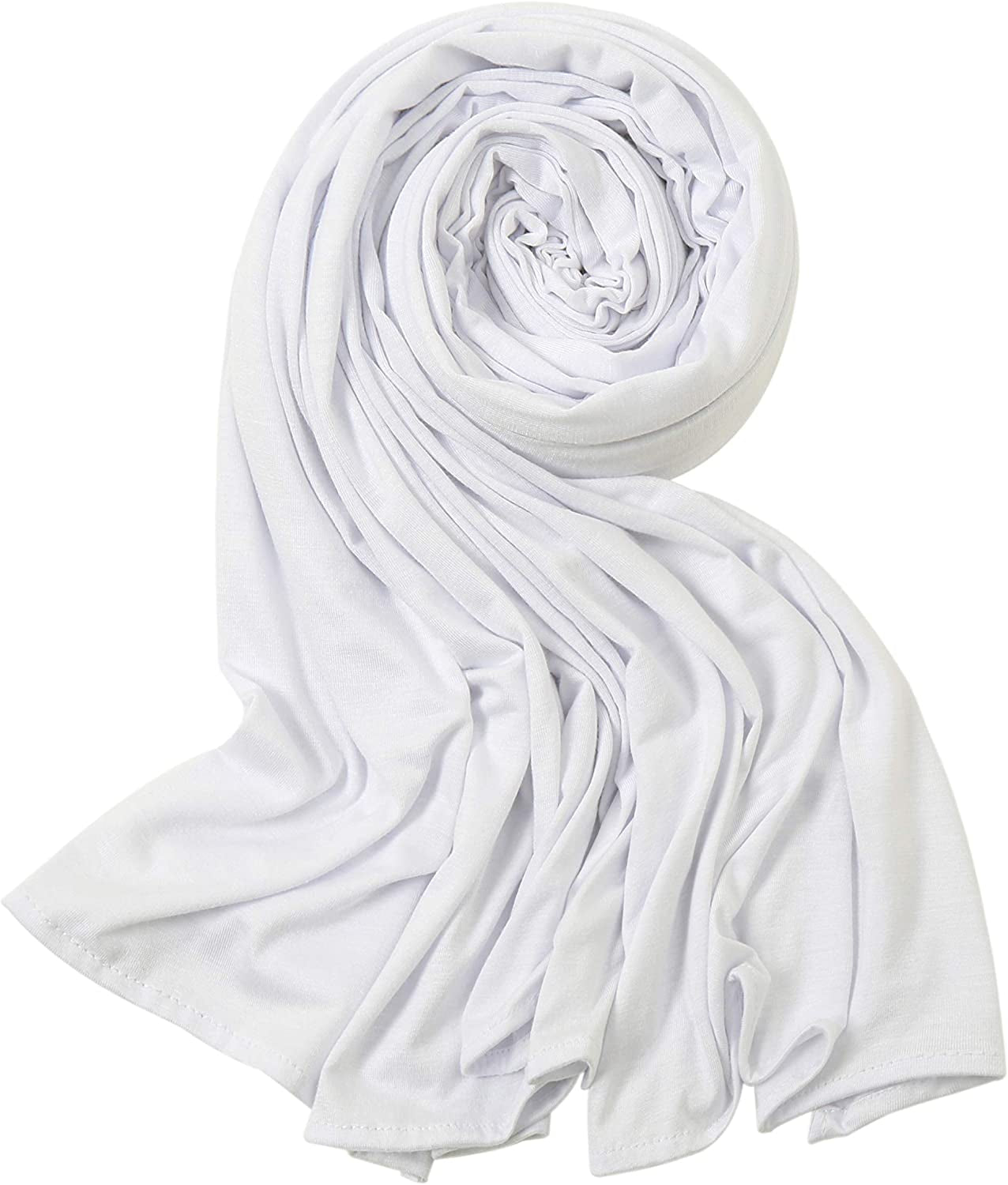 Hophor Soft Stretch Head Wrap Scarfs Long Turban Head Wrap Tie for Women Apparel & Accessories > Clothing Accessories > Bandanas & Headties Hophor White