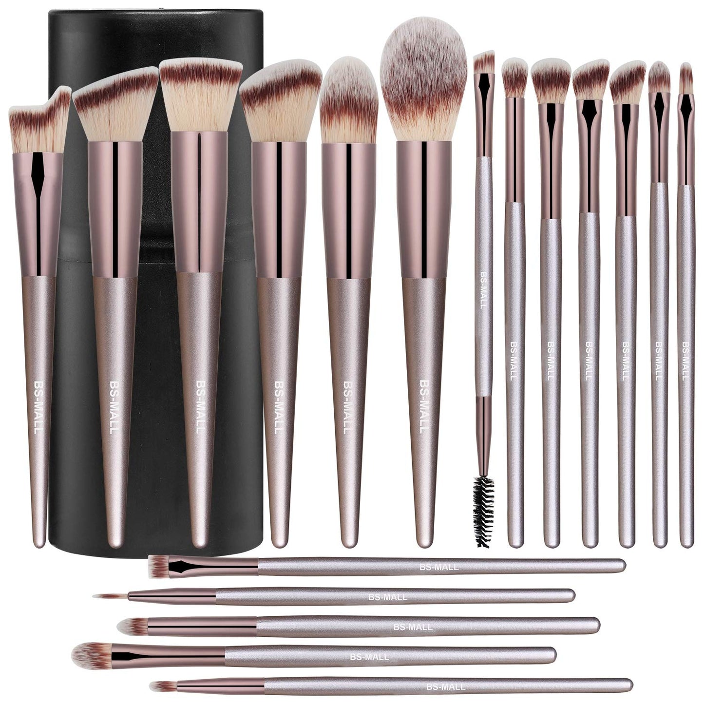 BS-MALL Makeup Brush Set 18 Pcs Premium Synthetic Foundation Powder Concealers Eye Shadows Blush Makeup Brushes with Black Case (Champagne Gold) Health & Beauty > Personal Care > Cosmetics > Cosmetic Tools > Makeup Tools BS-MALL Champagne Gold