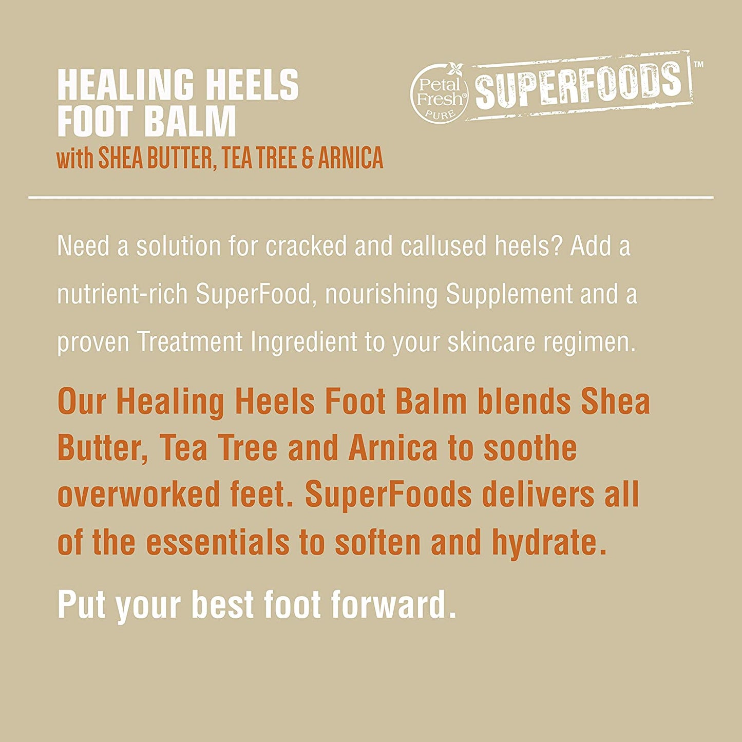Petal Fresh Superfoods Foot Balm Infused with Shea Butter, Tea Tree & Arnica, Intensive Foot Care Therapy for Dry, Cracked Heels & Feet, Vegan and Cruelty Free, 7 Oz Health & Beauty > Personal Care > Foot Care Petal Fresh
