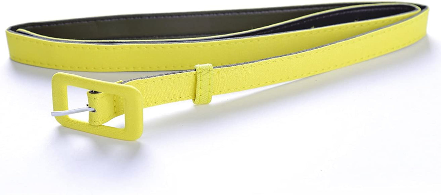 MUXXN Womens Belt- Solid Color Basic Belt for Casual Formal Dress or Jeans Apparel & Accessories > Clothing Accessories > Belts MUXXN Yellow X-Large