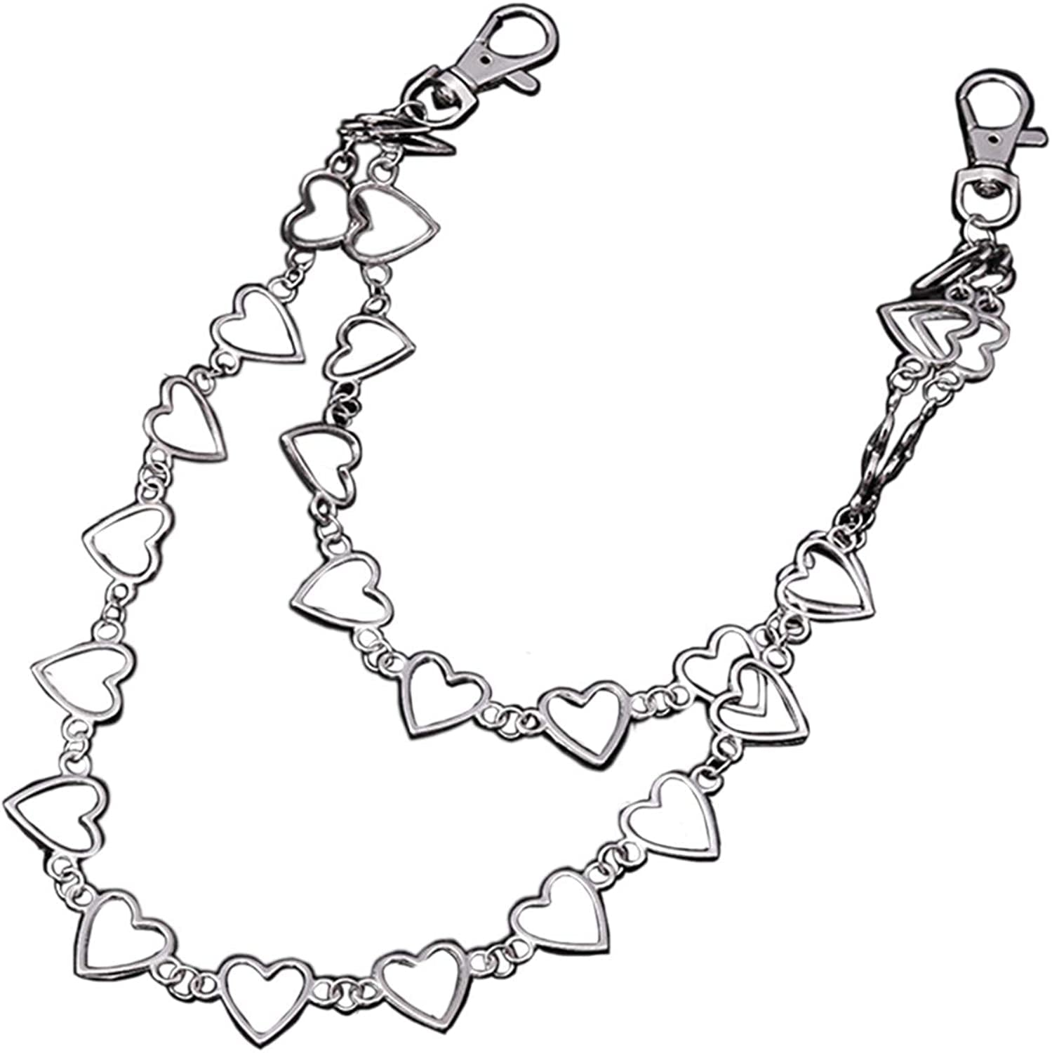 N/Q Punk Gothic Layered Hollow Love Heart Butterfly Star Belly Waist Chain Belt for Women Girls Men Boys Hip Hop Rock Multilayer Unisex Resin Cartoon Colorful Bear Animal Insect Body Jewelry Apparel & Accessories > Jewelry > Body Jewelry N/Q E layered heart