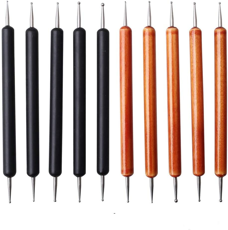 Pengxiaomei 10Pcs Embossing Stylus Set, 5 Different Sizes Double End Styluses Dotting Tool Tracing Dotting Tool Stylus for Painting/Pottery Clay Craft/Embossing Art/Nail Art/Mandala Rock Painting Health & Beauty > Personal Care > Cosmetics > Cosmetic Tools > Nail Tools Pengxiaomei