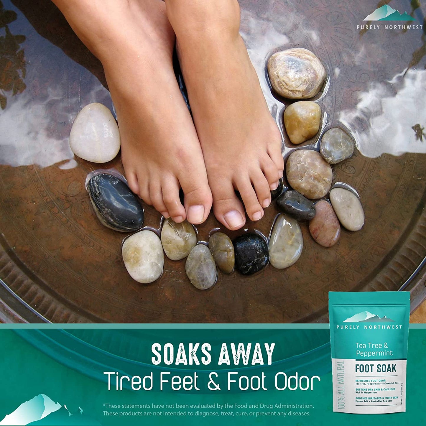 Purely Northwest-Tea Tree Oil Foot Soak & Nail Repair Oil Set- for Damaged Nails, Athletes Foot, Smelly Feet and Foot Callus - Made in the USA Health & Beauty > Personal Care > Foot Care Purely Northwest