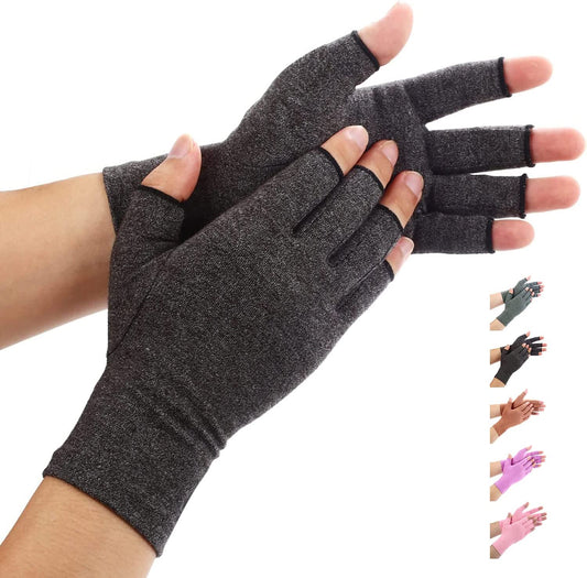 Duerer Arthritis Compression Gloves Women Men for RSI, Carpal Tunnel, Rheumatiod, Tendonitis, Fingerless Gloves for Computer Typing and Dailywork (Black, M) Apparel & Accessories > Clothing Accessories > Gloves & Mittens Duerer Black Medium (1 Pair)