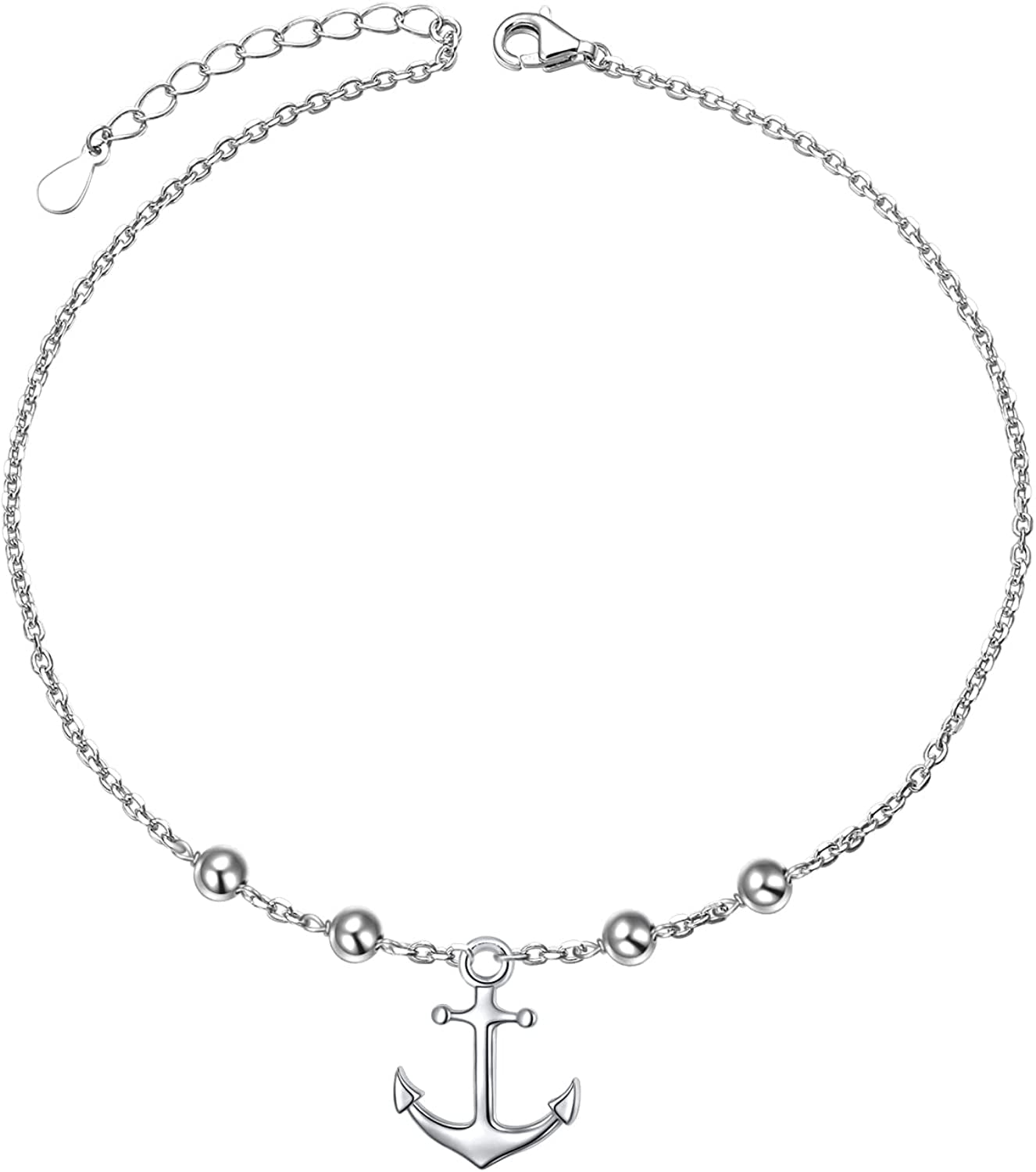 DAOCHONG Anklet for Women S925 Sterling Silver Adjustable Foot Chain Ankle Bracelet Anklets Jewelry Apparel & Accessories > Jewelry > Anklets harmonyball jewelry 04_Anchor