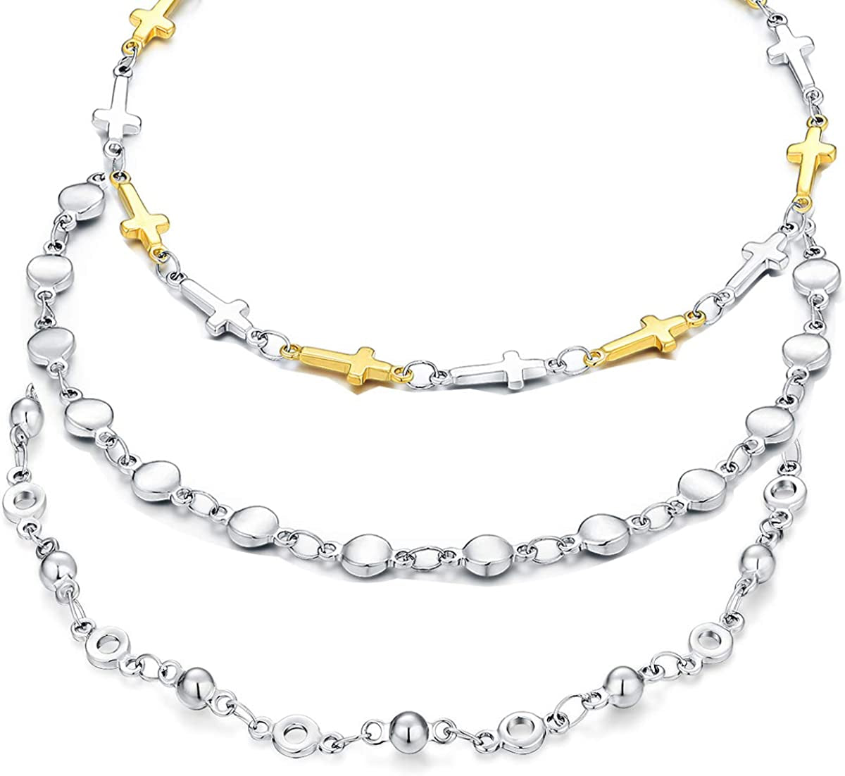 Hoduar Stainless Steel Anklet for Women, Non-Fading Dainty Heart Ankle Bracelets Foot Chain Jewelry for Women Apparel & Accessories > Jewelry > Anklets hoduar a:cross