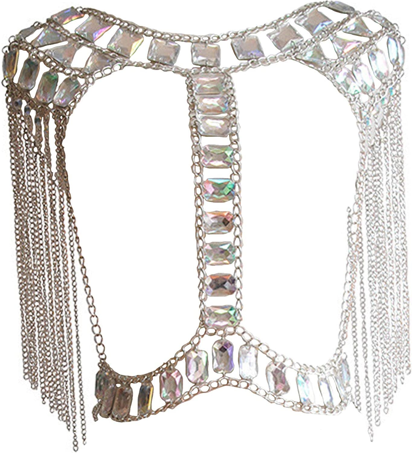 Connie Cloris Women Sexy Jewelry Night Shop Costume Shoulder Body Chain Apparel & Accessories > Jewelry > Body Jewelry Connie Cloris Silvery -Shoulder body chain