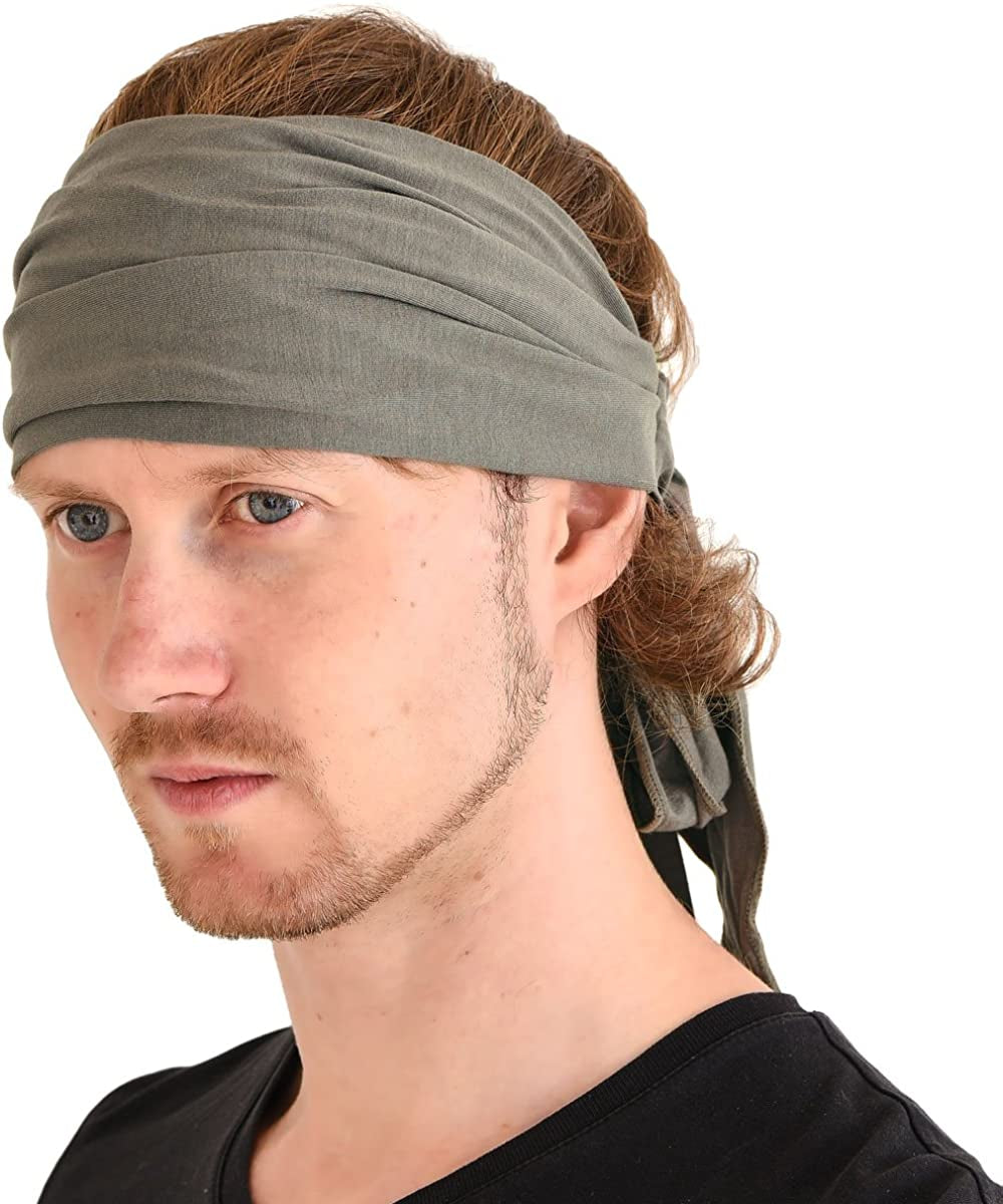CHARM Japanese Headband Pirate Bandana - Men Ninja Head Wrap Women Hair Band Apparel & Accessories > Clothing Accessories > Bandanas & Headties Casualbox Charcoal Gray