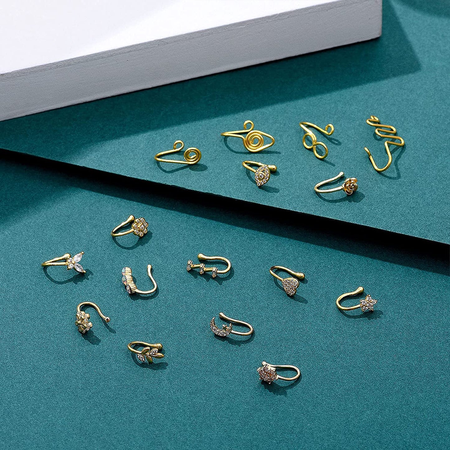 TAMHOO 25Pcs Fake Septum Fake Nose Ring Hoop for Women - Magnetic Nose Ring Nose Cuffs for Non Pierced Nose Apparel & Accessories > Jewelry > Body Jewelry TAMHOO