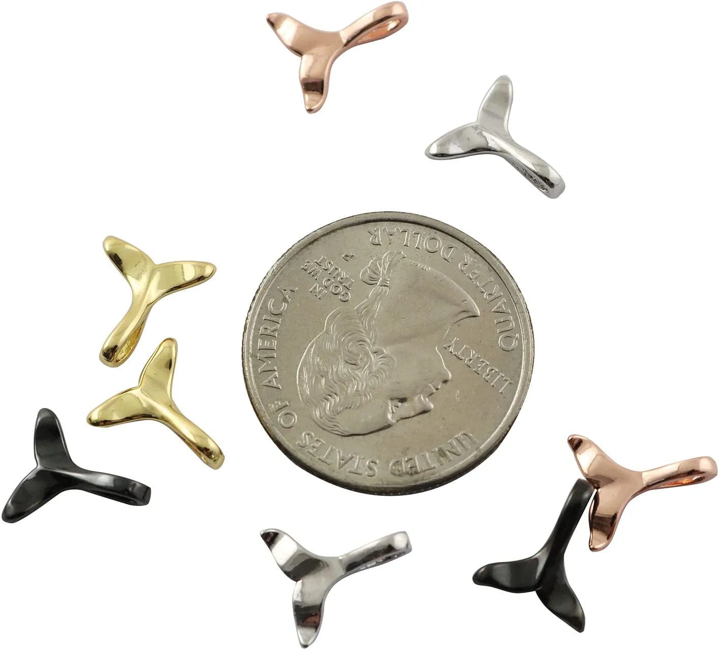 8PCS Mixed Color Whale Tail Shape Charms,Fishtail Charms, Whale Tail Shape Charms Pendants for DIY Necklace Bracelets Jewelry Making