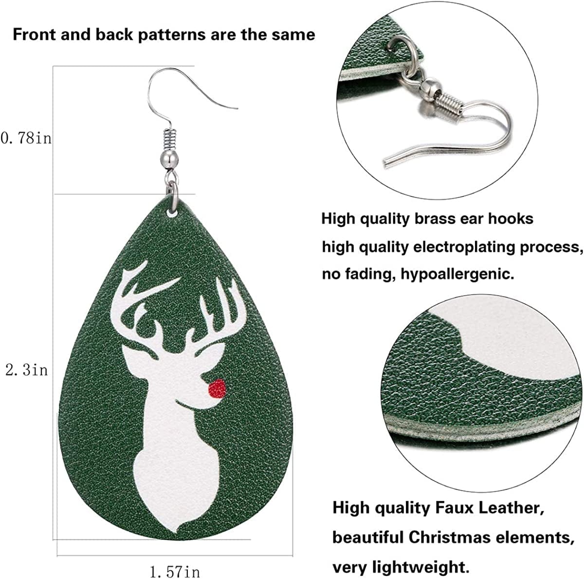 9-24 Pairs Faux Leather Earrings Set for Women Teardrop Drop Dangle Earrings Jewelry Gift …