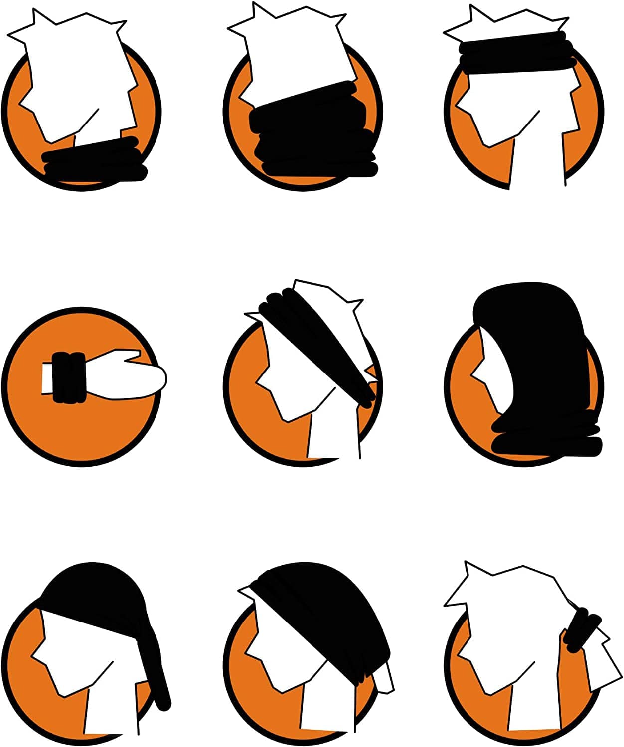 9 Pieces Outdoor Multifunctional Sport Headwear, Elastic Seamless Headband Face Bandana Mask Apparel & Accessories > Clothing Accessories > Headwear Blulu