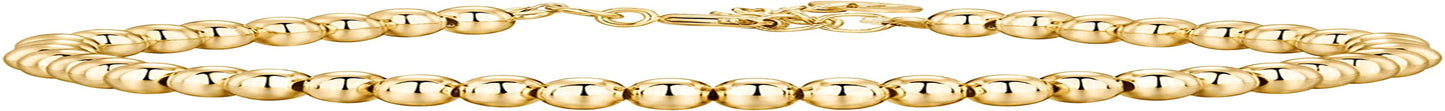 PAVOI 14K Gold Plated Paperclip/Curb/Figaro Chain Adjustable Bracelet for Women Apparel & Accessories > Jewelry > Bracelets PAVOI Ball yellow gold plated