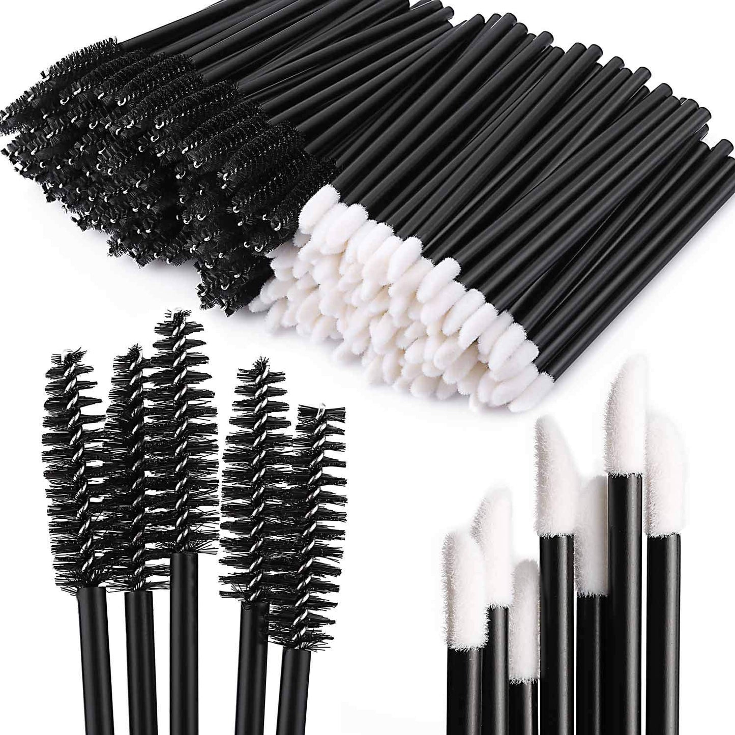 Tbestmax 200 Disposable Mascara Wand Spoolies and Lip Brushes, Lipstick Lipgloss Applicator for Eyebrow Eyelash Extension Makeup Kits Health & Beauty > Personal Care > Cosmetics > Cosmetic Tools > Makeup Tools Tbestmax Black 200 Pcs