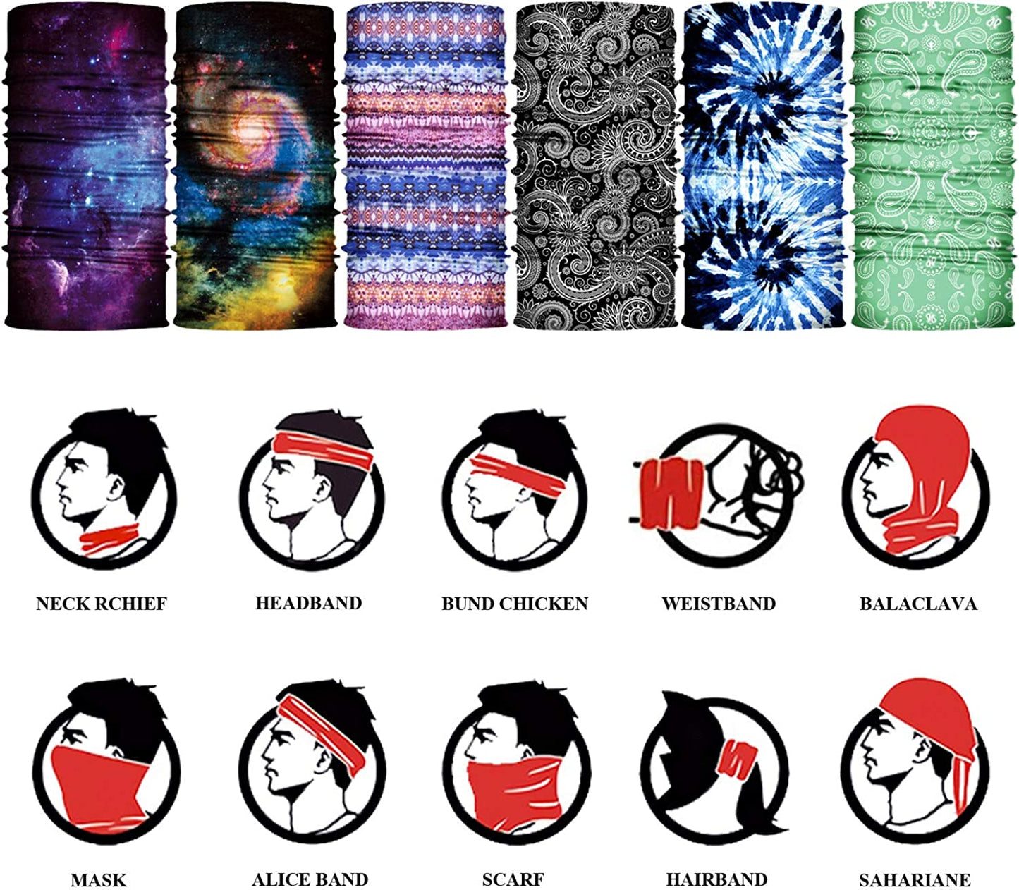 Oureamod Wide Headbands for Men and Women Athletic Moisture Wicking Headwear for Sports,Workout,Yoga Multi Function (Fantasy) Apparel & Accessories > Clothing Accessories > Headwear Oureamod